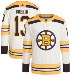 Bill Guerin Men's Adidas Boston Bruins Authentic Cream 100th Anniversary Primegreen Jersey