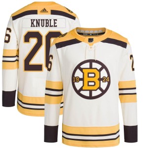 Mike Knuble Men's Adidas Boston Bruins Authentic Cream 100th Anniversary Primegreen Jersey