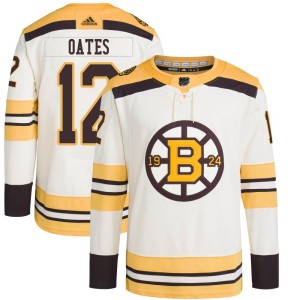 Adam Oates Men's Adidas Boston Bruins Authentic Cream 100th Anniversary Primegreen Jersey