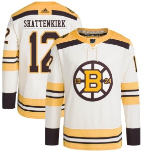 Kevin Shattenkirk Men's Adidas Boston Bruins Authentic Cream 100th Anniversary Primegreen Jersey