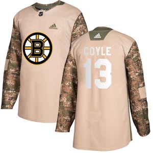 Charlie Coyle Men's Adidas Boston Bruins Authentic Camo Veterans Day Practice Jersey
