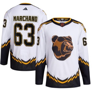 Brad Marchand Youth Adidas Boston Bruins Authentic White Reverse Retro 2.0 Jersey