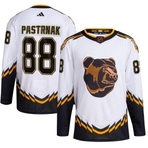 David Pastrnak Youth Adidas Boston Bruins Authentic White Reverse Retro 2.0 Jersey