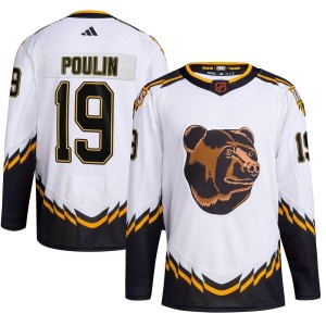 Dave Poulin Youth Adidas Boston Bruins Authentic White Reverse Retro 2.0 Jersey