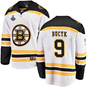 Johnny Bucyk Men's Fanatics Branded Boston Bruins Breakaway White Away 2019 Stanley Cup Final Bound Jersey