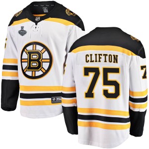 Connor Clifton Men's Fanatics Branded Boston Bruins Breakaway White Away 2019 Stanley Cup Final Bound Jersey