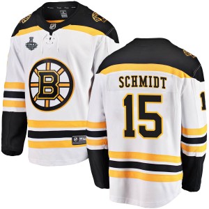 Milt Schmidt Men's Fanatics Branded Boston Bruins Breakaway White Away 2019 Stanley Cup Final Bound Jersey