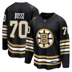 Brandon Bussi Men's Fanatics Branded Boston Bruins Premier Black Breakaway 100th Anniversary Jersey