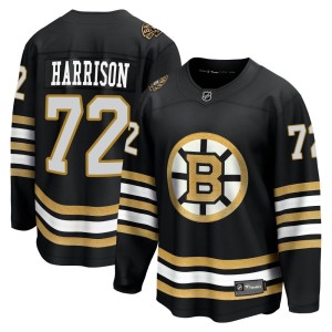 Brett Harrison Men's Fanatics Branded Boston Bruins Premier Black Breakaway 100th Anniversary Jersey