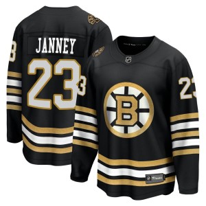 Craig Janney Men's Fanatics Branded Boston Bruins Premier Black Breakaway 100th Anniversary Jersey