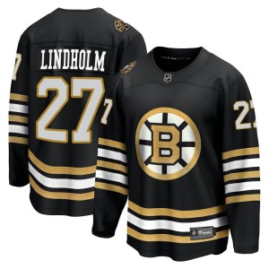 Hampus Lindholm Men's Fanatics Branded Boston Bruins Premier Black Breakaway 100th Anniversary Jersey