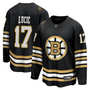 Milan Lucic Men's Fanatics Branded Boston Bruins Premier Black Breakaway 100th Anniversary Jersey