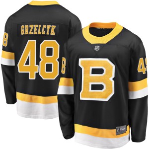 Matt Grzelcyk Youth Fanatics Branded Boston Bruins Premier Black Breakaway Alternate Jersey