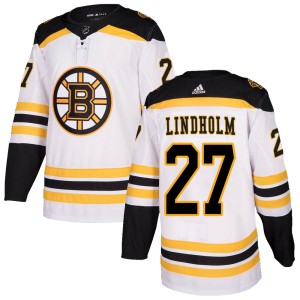 Hampus Lindholm Men's Adidas Boston Bruins Authentic White Away Jersey