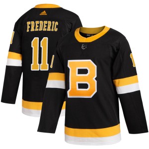 Trent Frederic Men's Adidas Boston Bruins Authentic Black Alternate Jersey