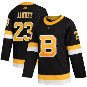 Craig Janney Men's Adidas Boston Bruins Authentic Black Alternate Jersey