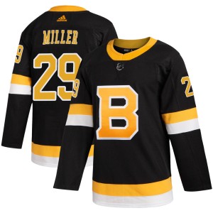 Jay Miller Men's Adidas Boston Bruins Authentic Black Alternate Jersey