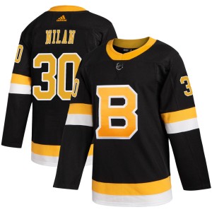 Chris Nilan Men's Adidas Boston Bruins Authentic Black Alternate Jersey