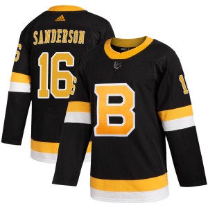 Derek Sanderson Men's Adidas Boston Bruins Authentic Black Alternate Jersey