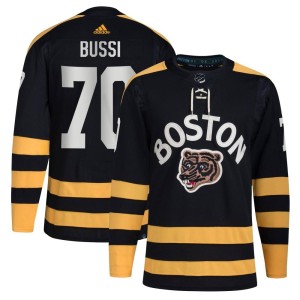 Brandon Bussi Men's Adidas Boston Bruins Authentic Black 2023 Winter Classic Jersey
