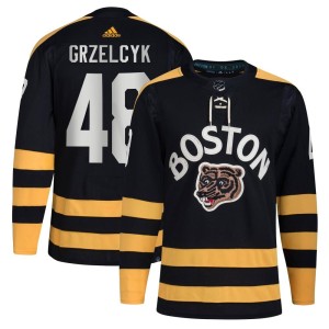 Matt Grzelcyk Men's Adidas Boston Bruins Authentic Black 2023 Winter Classic Jersey