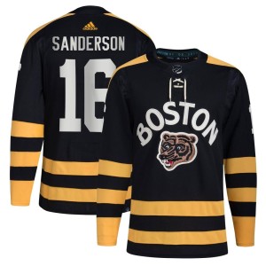 Derek Sanderson Men's Adidas Boston Bruins Authentic Black 2023 Winter Classic Jersey