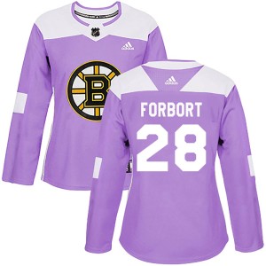 Derek Forbort Women's Adidas Boston Bruins Authentic Purple Fights Cancer Practice Jersey