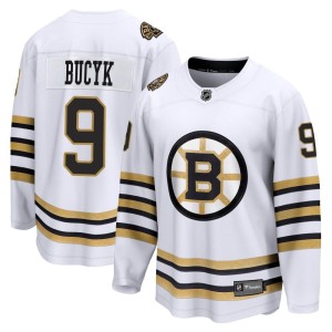 Johnny Bucyk Men's Fanatics Branded Boston Bruins Premier White Breakaway 100th Anniversary Jersey