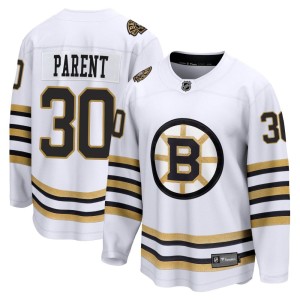 Bernie Parent Men's Fanatics Branded Boston Bruins Premier White Breakaway 100th Anniversary Jersey