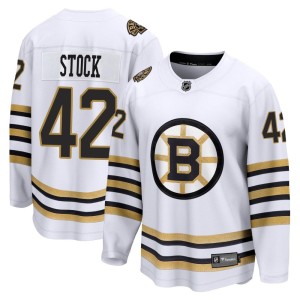 Pj Stock Men's Fanatics Branded Boston Bruins Premier White Breakaway 100th Anniversary Jersey