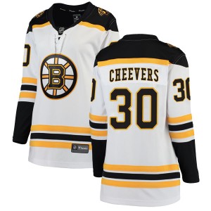 Gerry Cheevers Women's Fanatics Branded Boston Bruins Breakaway White Away Jersey