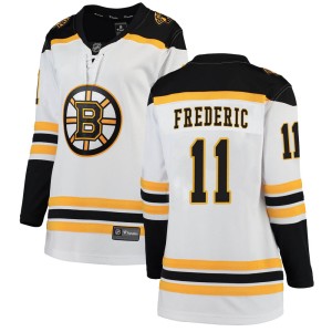 Trent Frederic Women's Fanatics Branded Boston Bruins Breakaway White Away Jersey