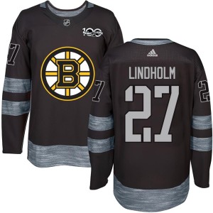 Hampus Lindholm Youth Boston Bruins Authentic Black 1917-2017 100th Anniversary Jersey