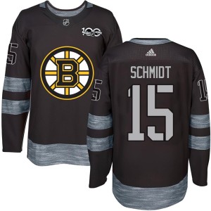 Milt Schmidt Youth Boston Bruins Authentic Black 1917-2017 100th Anniversary Jersey