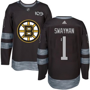 Jeremy Swayman Youth Boston Bruins Authentic Black 1917-2017 100th Anniversary Jersey