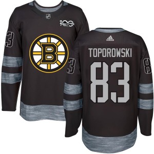 Luke Toporowski Youth Boston Bruins Authentic Black 1917-2017 100th Anniversary Jersey