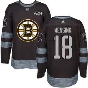 John Wensink Youth Boston Bruins Authentic Black 1917-2017 100th Anniversary Jersey