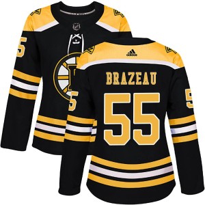 Justin Brazeau Women's Adidas Boston Bruins Authentic Black Home Jersey