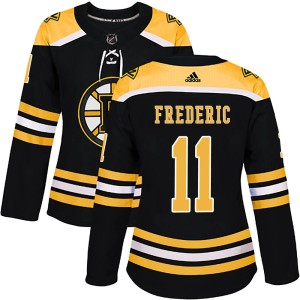 Trent Frederic Women's Adidas Boston Bruins Authentic Black Home Jersey