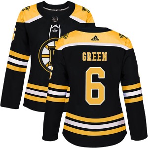 Ted Green Women's Adidas Boston Bruins Authentic Green Black Home Jersey