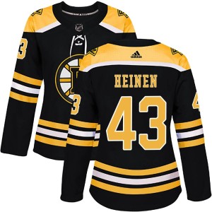 Danton Heinen Women's Adidas Boston Bruins Authentic Black Home Jersey