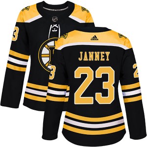 Craig Janney Women's Adidas Boston Bruins Authentic Black Home Jersey
