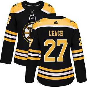 Reggie Leach Women's Adidas Boston Bruins Authentic Black Home Jersey
