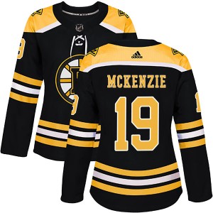 Johnny Mckenzie Women's Adidas Boston Bruins Authentic Black Home Jersey