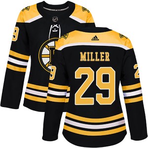 Jay Miller Women's Adidas Boston Bruins Authentic Black Home Jersey