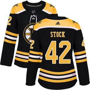 Pj Stock Women's Adidas Boston Bruins Authentic Black Home Jersey