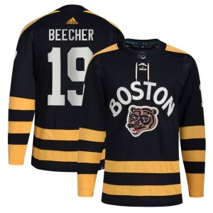 Johnny Beecher Youth Adidas Boston Bruins Authentic Black 2023 Winter Classic Jersey