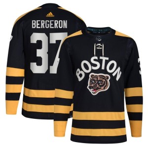 Patrice Bergeron Youth Adidas Boston Bruins Authentic Black 2023 Winter Classic Jersey