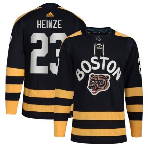 Steve Heinze Youth Adidas Boston Bruins Authentic Black 2023 Winter Classic Jersey