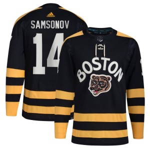 Sergei Samsonov Youth Adidas Boston Bruins Authentic Black 2023 Winter Classic Jersey